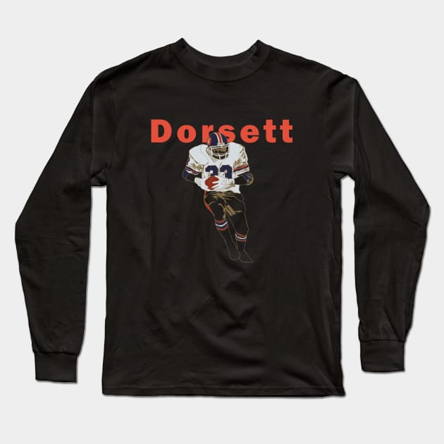 Tony Dorsett Long Sleeve T-Shirt by Visualoctane 